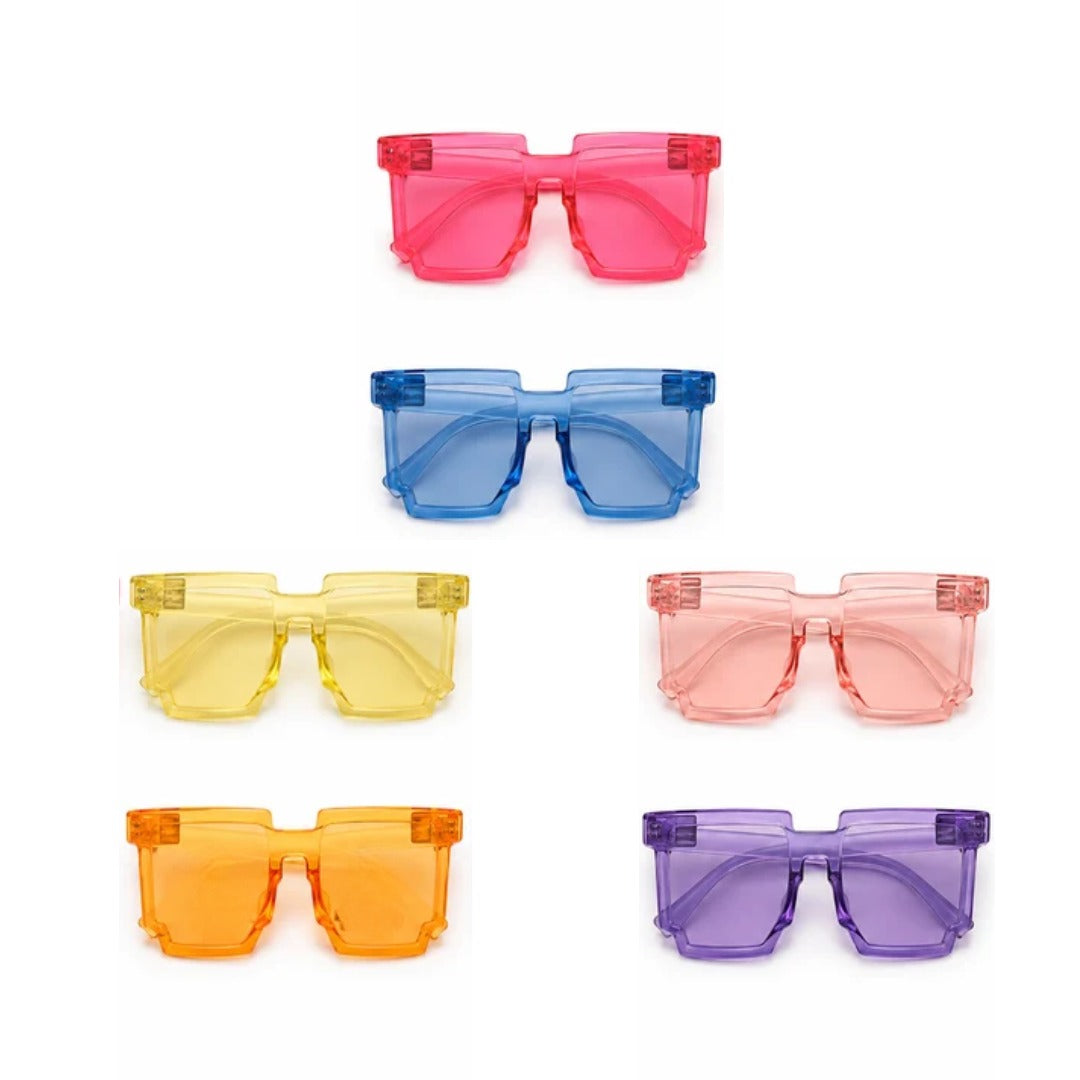 Thug Life Translucent Fun Neon Party Glasses  - 6PC