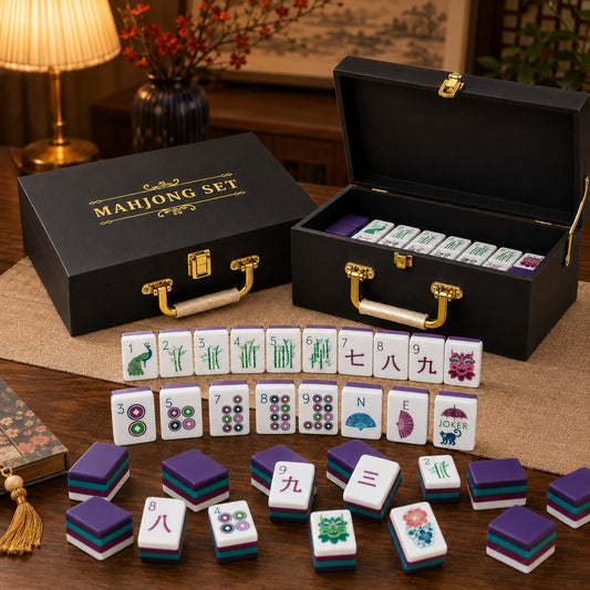 Mahjong Set - Mulberry Tiles - 4 Layers - 160 Tiles – Free Storage Box