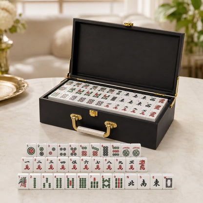 American Mahjong White Tiles Travel Set 30MM - 166 Tiles – Free Storage Box