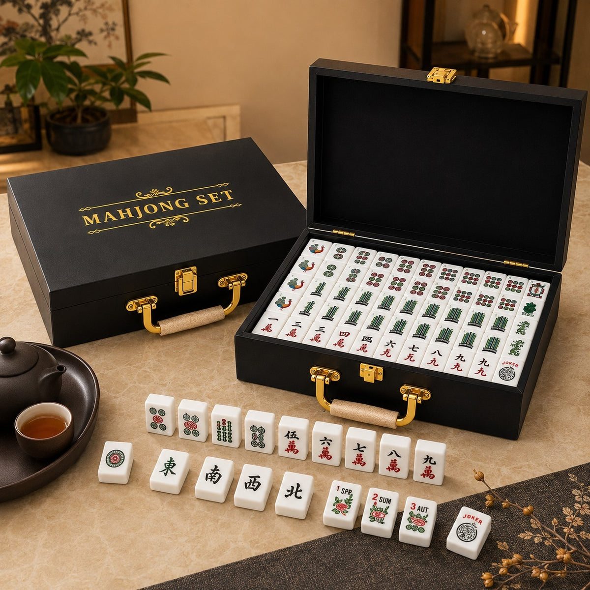 American Mahjong White Tiles Travel Set 30MM - 166 Tiles – Free Storage Box