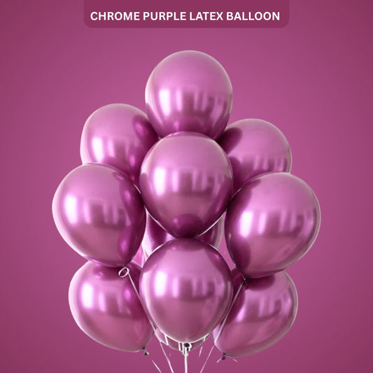 Chrome Purple Latex and Rubber Balloons - Helium Quality -12 Inch (Pack of 10)