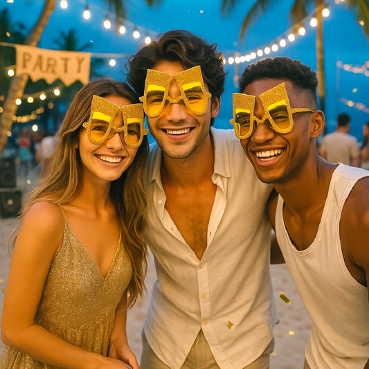 Wine Glass Shaped Glitter Party Sunglass - 1PC