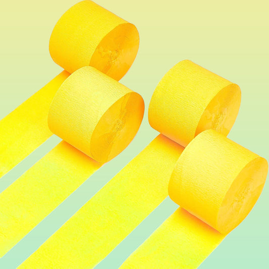 Yellow Crepe Streamers - 4PC