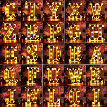 LED Golden Marquee Letter E 11 inch - Light Up Sign | Wanna Party - Image 8