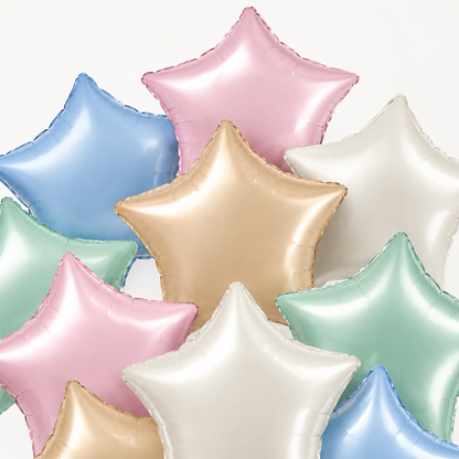 Pastel Macaron Color Star Balloons Set - 10PC