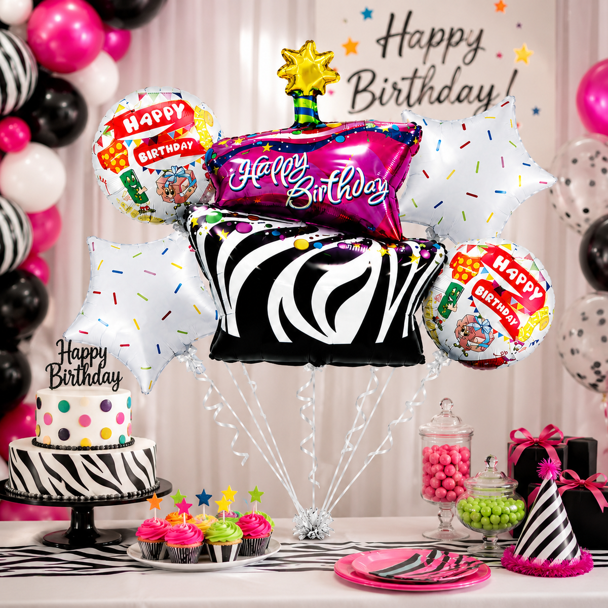 Baby Shower Cloud Shaped Balloon Bouquet Set - 5PC | Helium Filled and Delivers Inflated