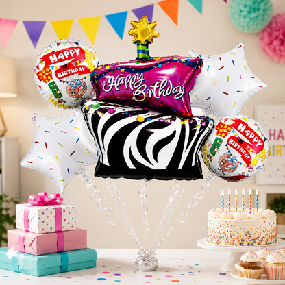 Baby Shower Cloud Shaped Balloon Bouquet Set - 5PC | Helium Filled and Delivers Inflated