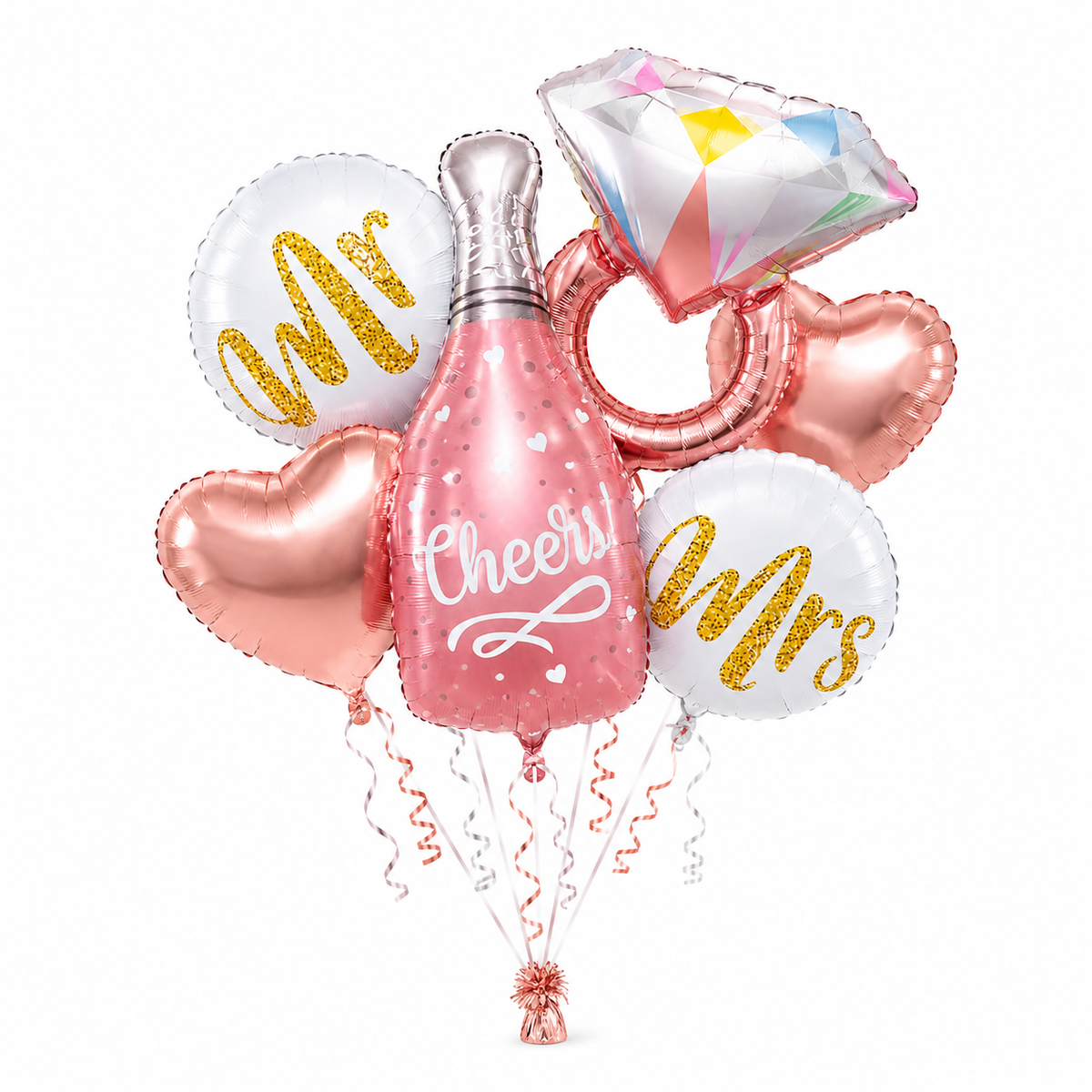 Shooting Star Birthday Balloon Bouquet Set - 5PC | Helium Filled and Delivers Inflated