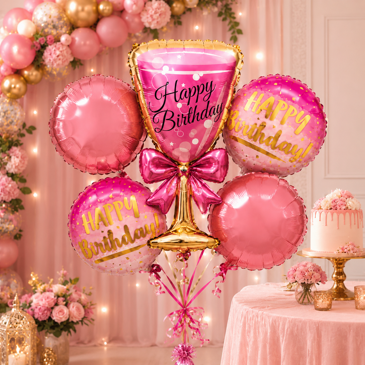 Aged To Perfection Birthday Balloon Bouquet Set - 5PC | Helium Filled and Delivers Inflated