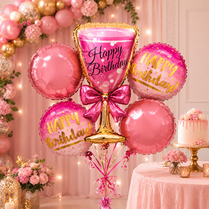 Aged To Perfection Birthday Balloon Bouquet Set - 5PC | Helium Filled and Delivers Inflated