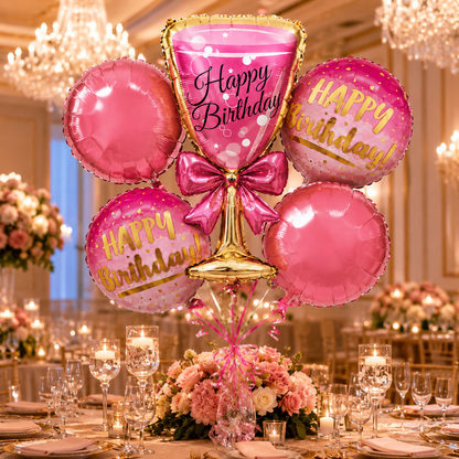 Aged To Perfection Birthday Balloon Bouquet Set - 5PC | Helium Filled and Delivers Inflated
