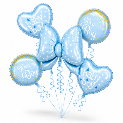 Butterfly and Flowers Shaped Balloon Bouquet Set - 5PC | Helium Filled and Delivers Inflated