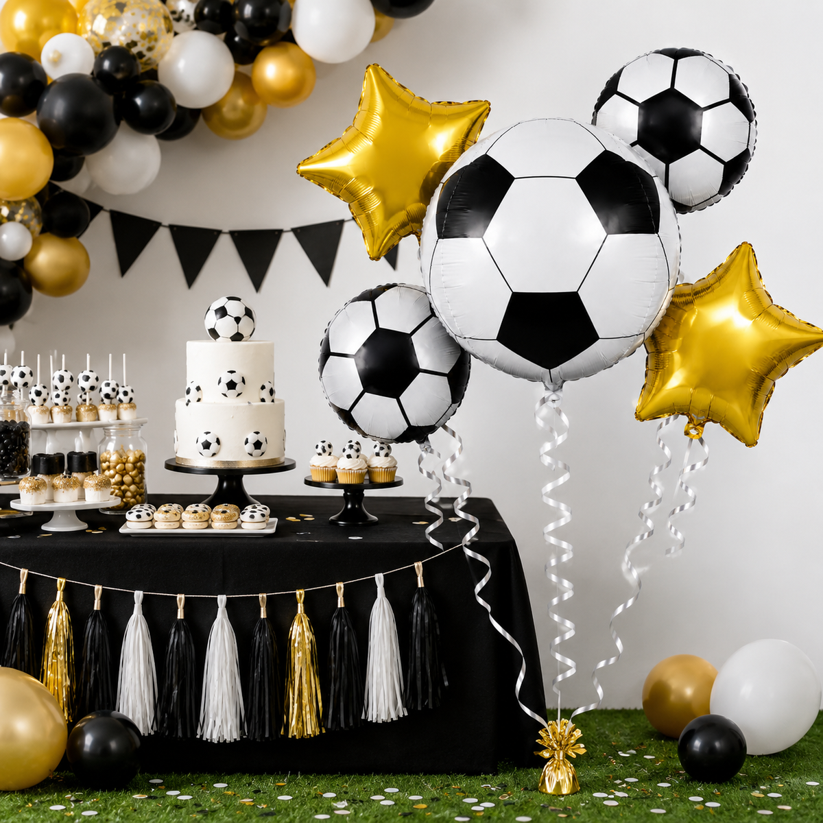 Green Champagne Bottle Birthday Balloon Bouquet Set - 5PC | Helium Filled and Delivers Inflated