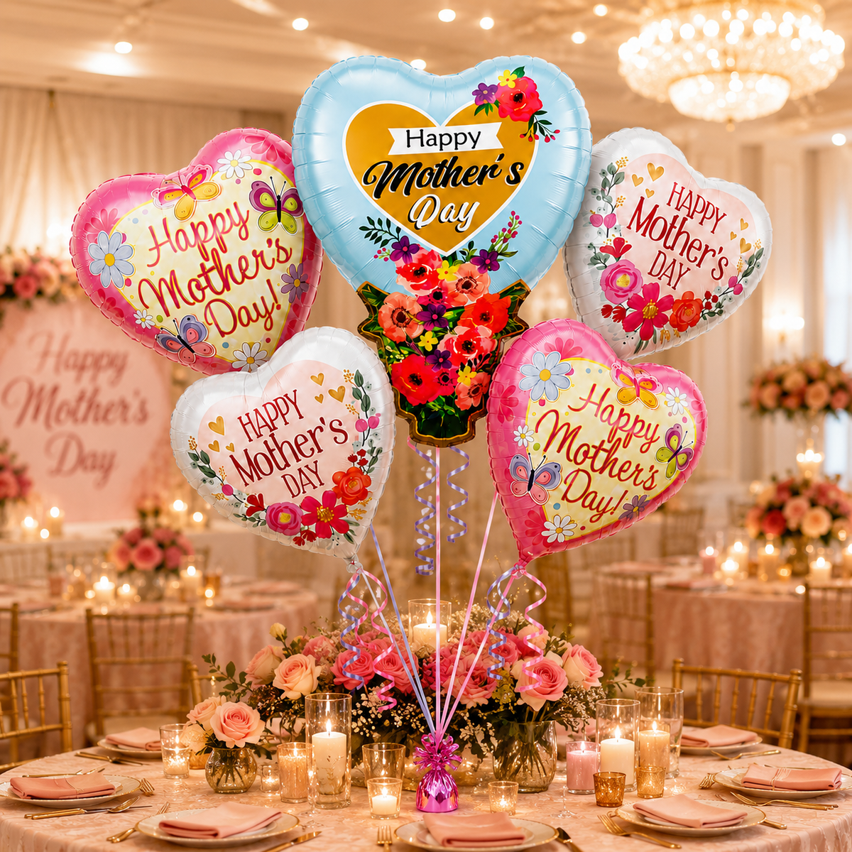 Jellyfish and Seashell Shaped Underwater Theme Bouquet Set - 5PC | Helium Filled and Delivers Inflated