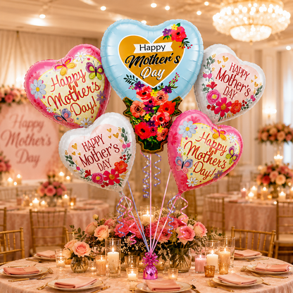 Jellyfish and Seashell Shaped Underwater Theme Bouquet Set - 5PC | Helium Filled and Delivers Inflated