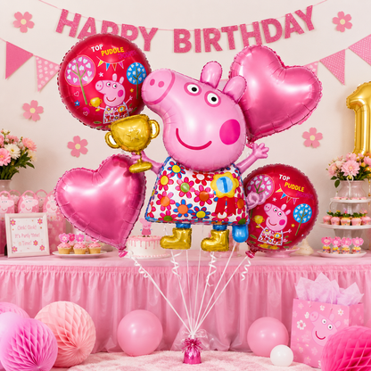 Happy Mothers Day Floral Bouquet Set - 5PC | Helium Filled and Delivers Inflated