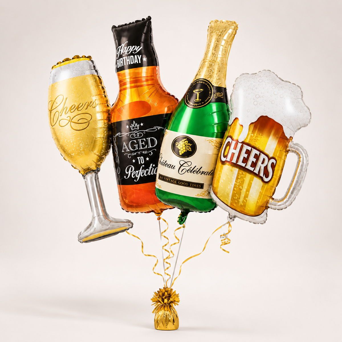 Adult Alcohol Bottles and Drinks Cheers Balloon Set - 4 PC