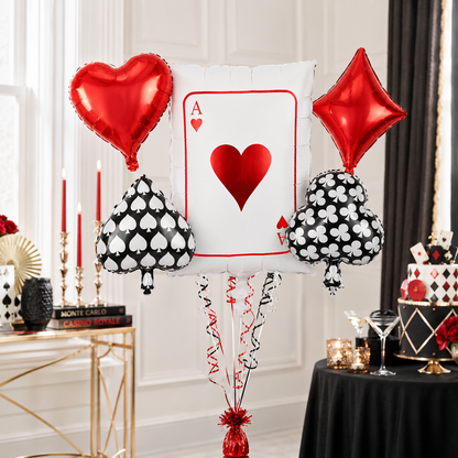 Casino Card Party Balloons Set - 5 PC