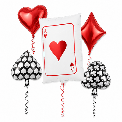 Casino Card Party Balloons Set - 5 PC