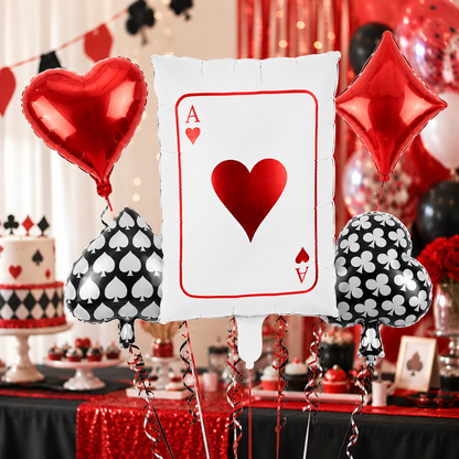Casino Card Party Balloons Set - 5 PC