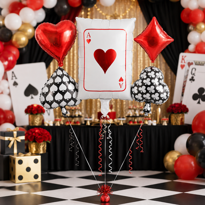 Casino Card Party Balloons Set - 5 PC
