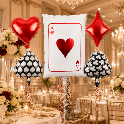Casino Card Party Balloons Set - 5 PC