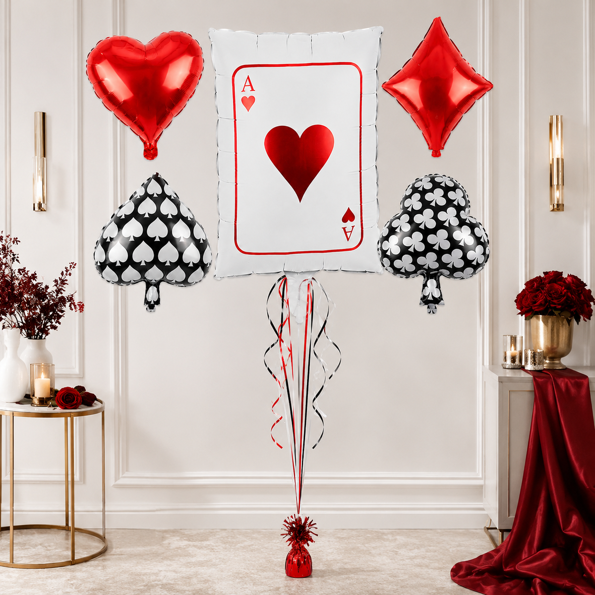 Casino Card Party Balloons Set - 5 PC