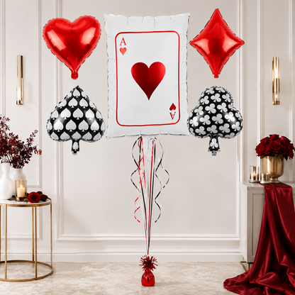 Casino Card Party Balloons Set - 5 PC