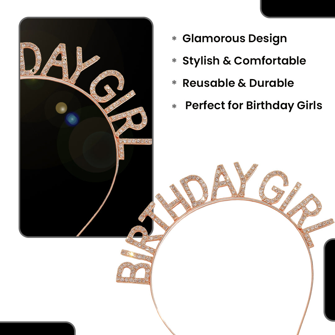 Birthday Girl Headband with RhineStone - 1PC