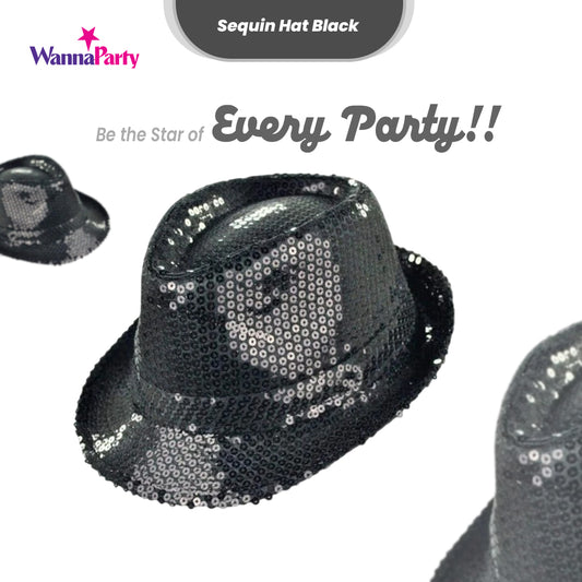 Sequin Light Up Hat Black - 1PC