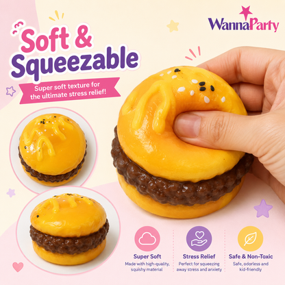 Burger Squishy Taba Toy - Cute Food Squeeze Toy for Kids | Wanna Party - Image 8