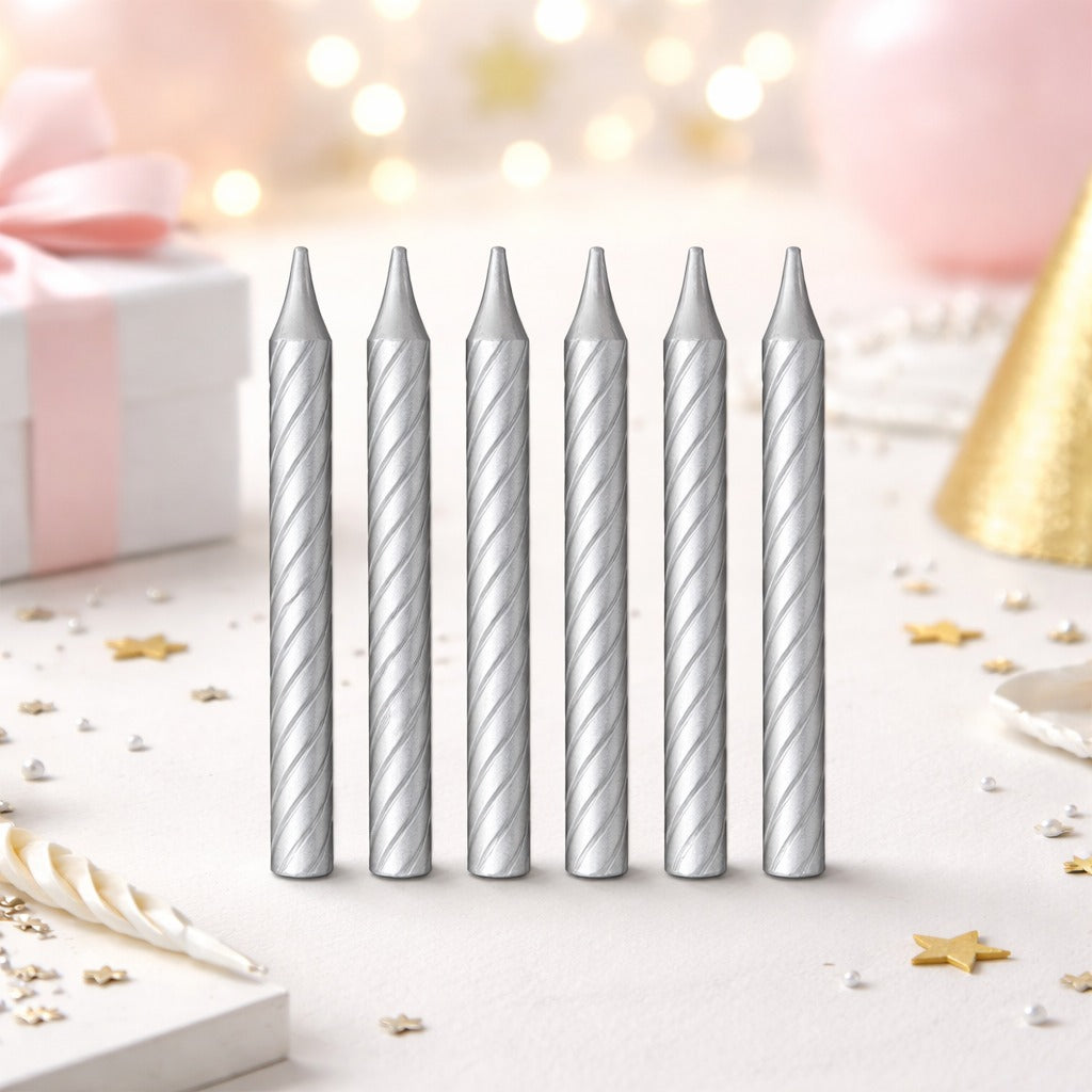 Silver Swirl Candle - 12PC