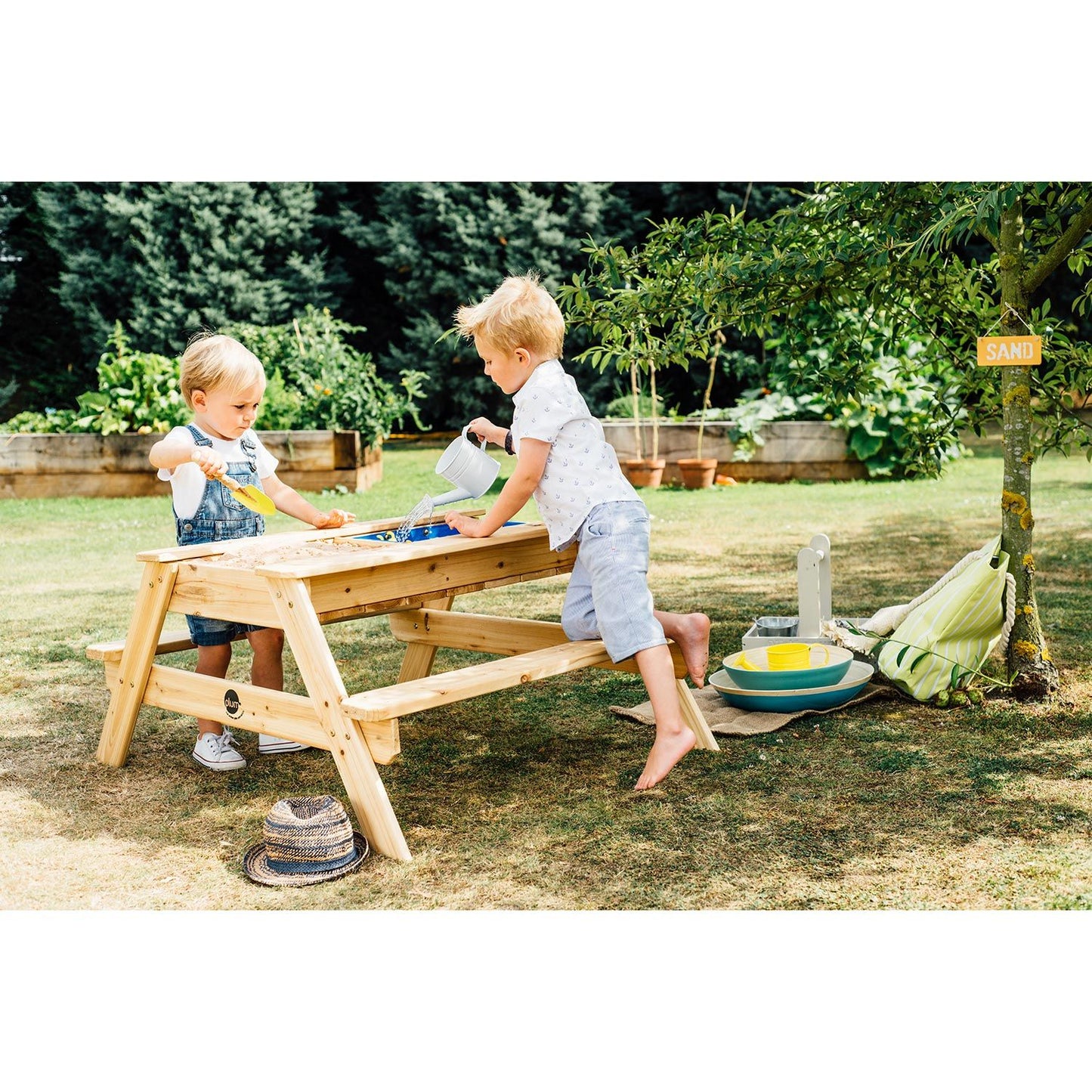 Plum Surfside Sand & Water Wooden Picnic Table by Plum — kids activity toy for outdoor play and birthday gifts - image 5