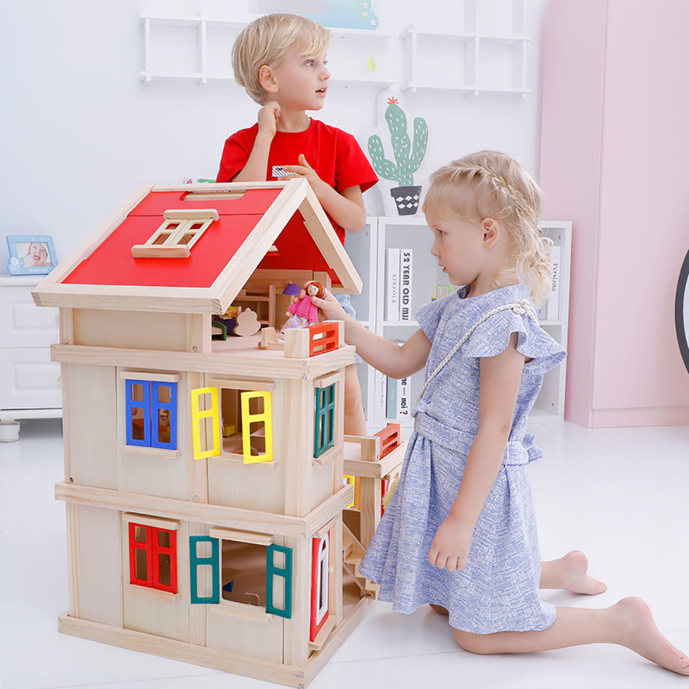 WOODEN DOLL HOUSE - kids toy for playdates, birthdays, and active play - image 7