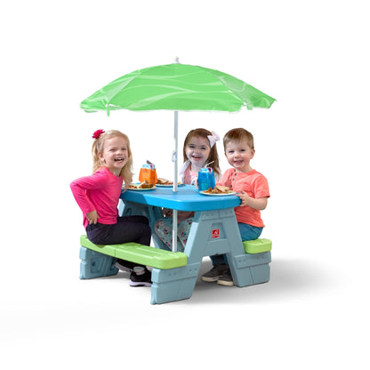 Sun & Shade Picnic Table W/ Umbrella by Step2 — kids activity toy for outdoor play and birthday gifts - image 1