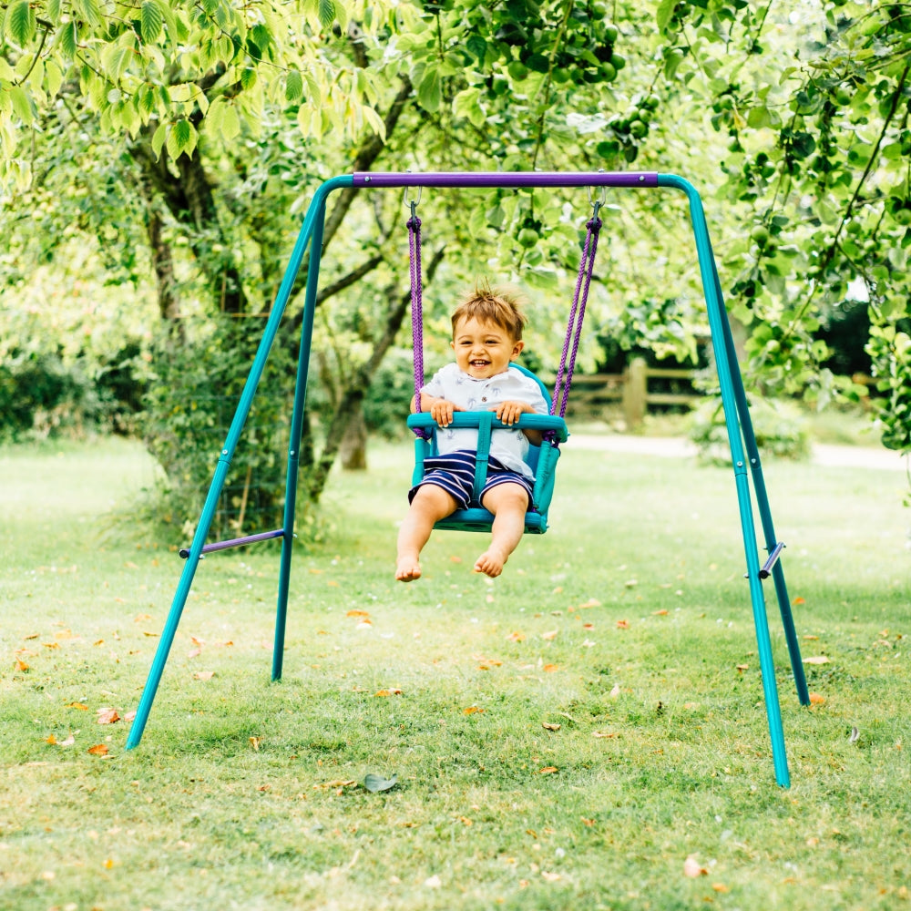 Plum Metal 2-In-1 Swing Set - kids toy for playdates, birthdays, and active play - image 4