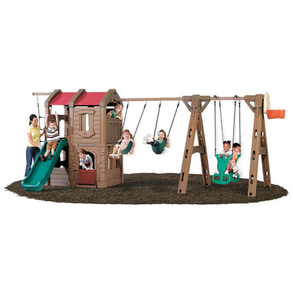 Np Adventure Lodge Play Center W/Glider by Step2 — kids activity toy for outdoor play and birthday gifts - image 2