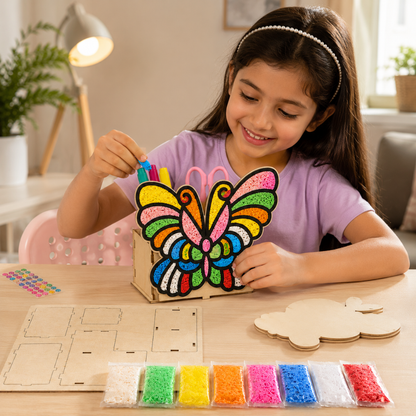 Butterfly DIY Pen Stand Kit - Clay Painting Craft for Girls | Wanna Party - Image 4