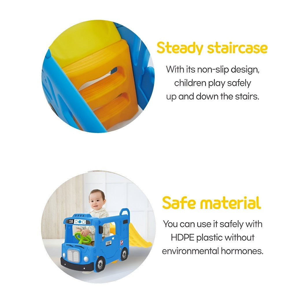 BLUE COMPACT BUS SLIDE by YAYA — kids activity toy for outdoor play and birthday gifts - image 8