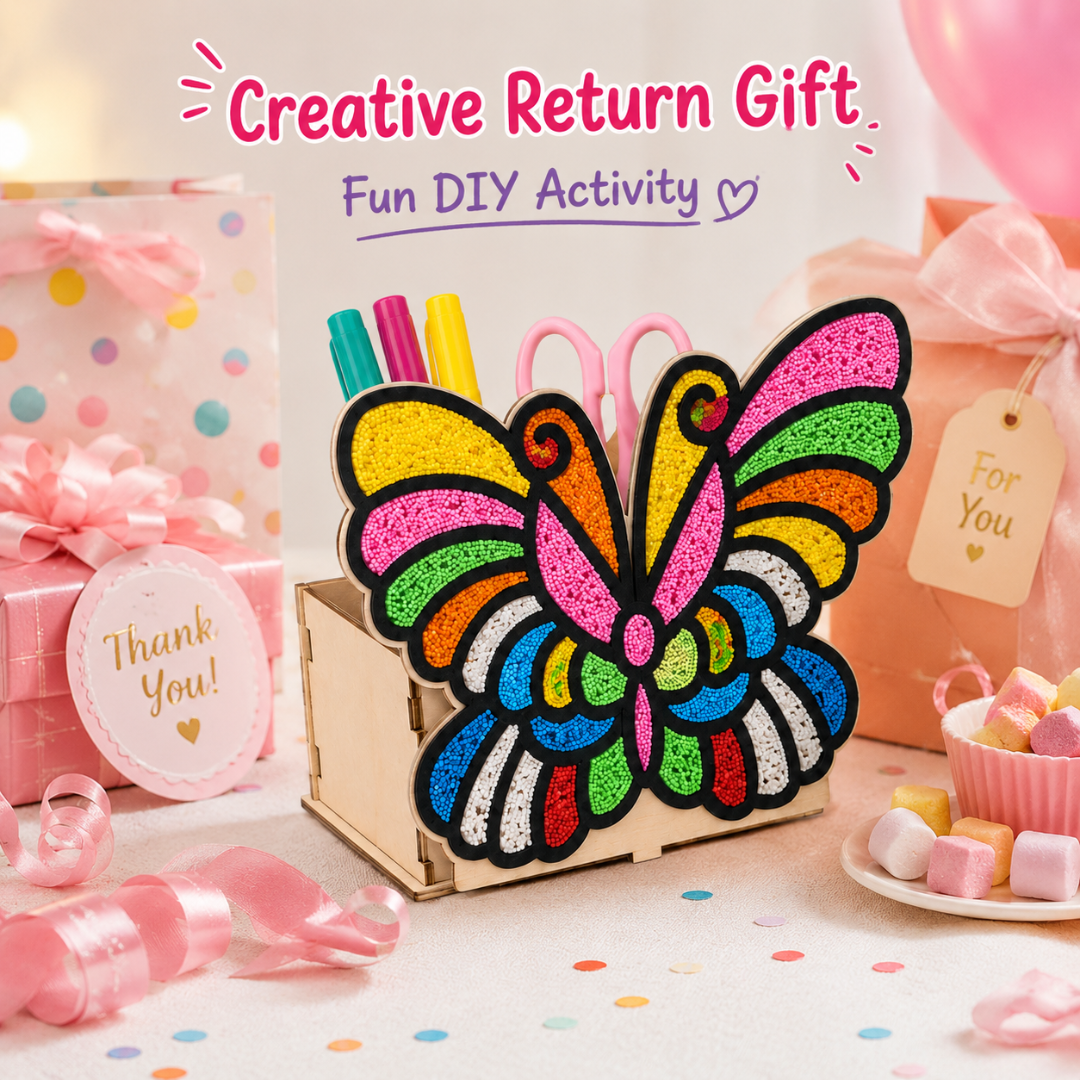 Butterfly DIY Pen Stand Kit - Clay Painting Craft for Girls | Wanna Party - Image 5