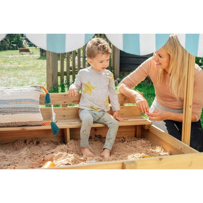 Plum Wooden Sandpit With Canopy - Natural by Plum — kids activity toy for outdoor play and birthday gifts - image 9