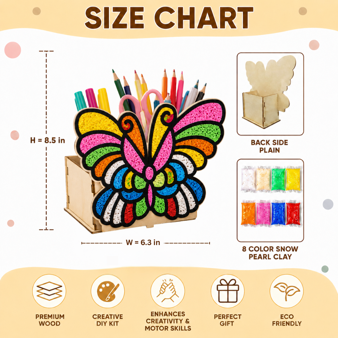 Butterfly DIY Pen Stand Kit - Clay Painting Craft for Girls | Wanna Party - Image 7
