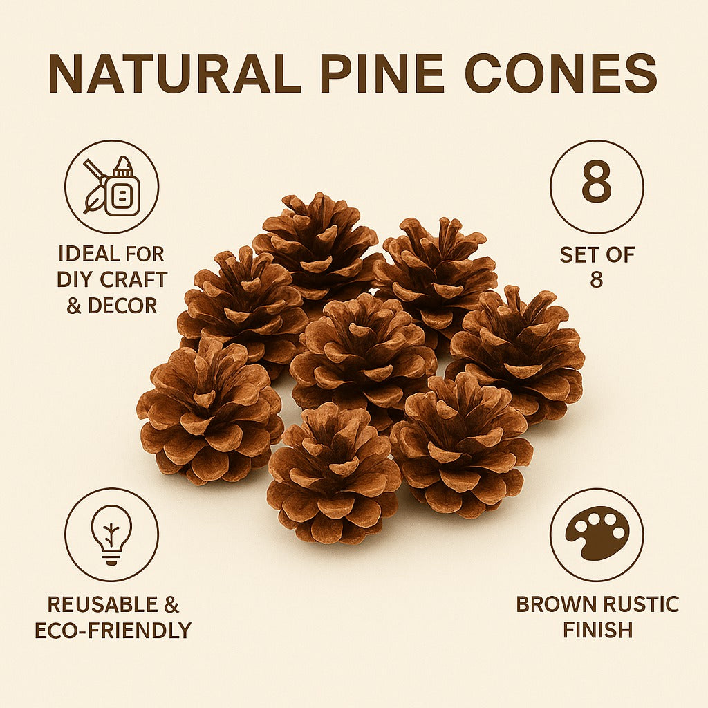 Pine Cone Hanging for Tree Decorations - 8PC
