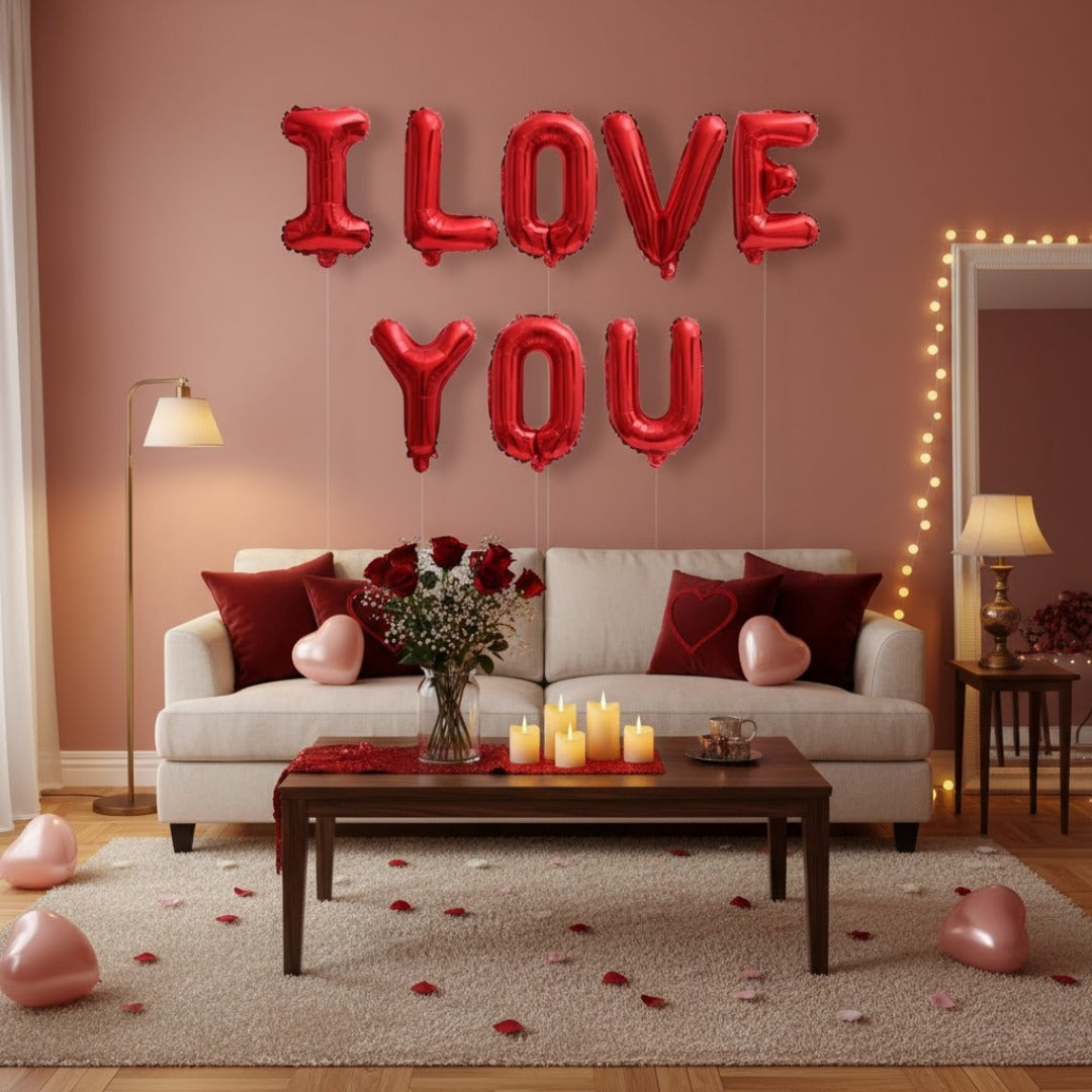 I Love You Foil Balloon Banner