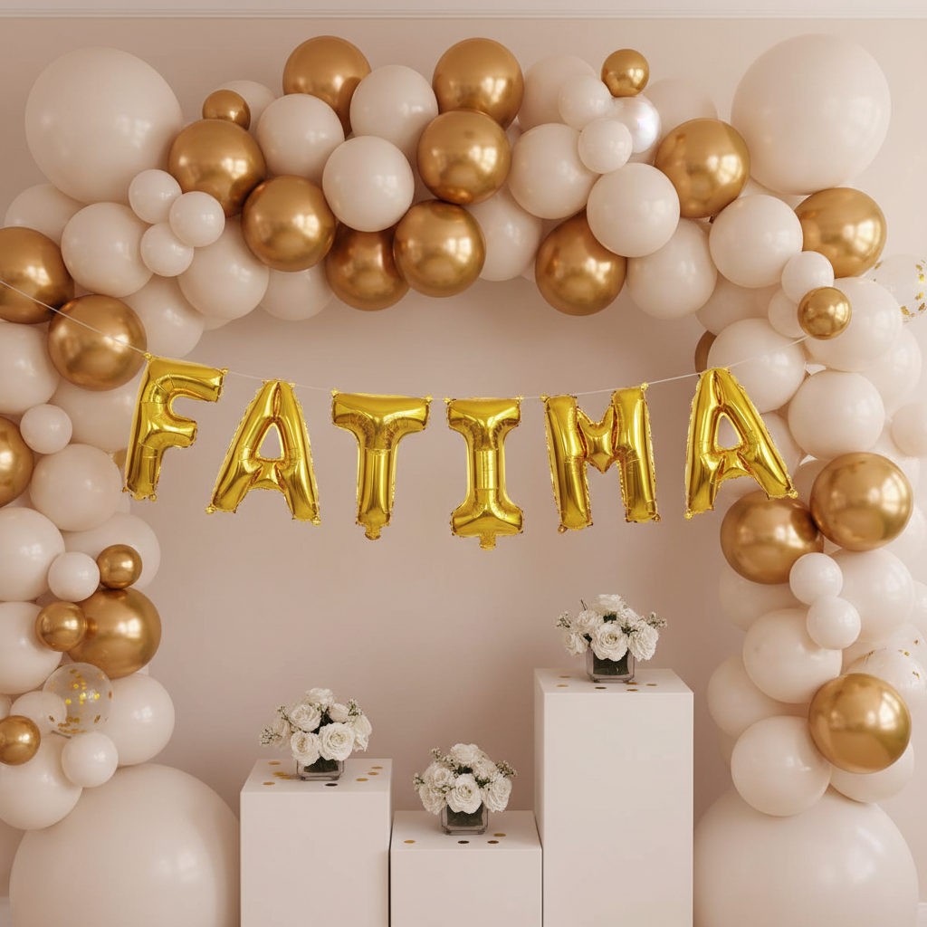 Gold Letter F Balloon - Personalised Name Display