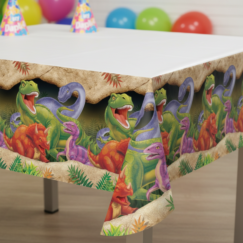Dinosaur Blast Tablecover 3/4 angle