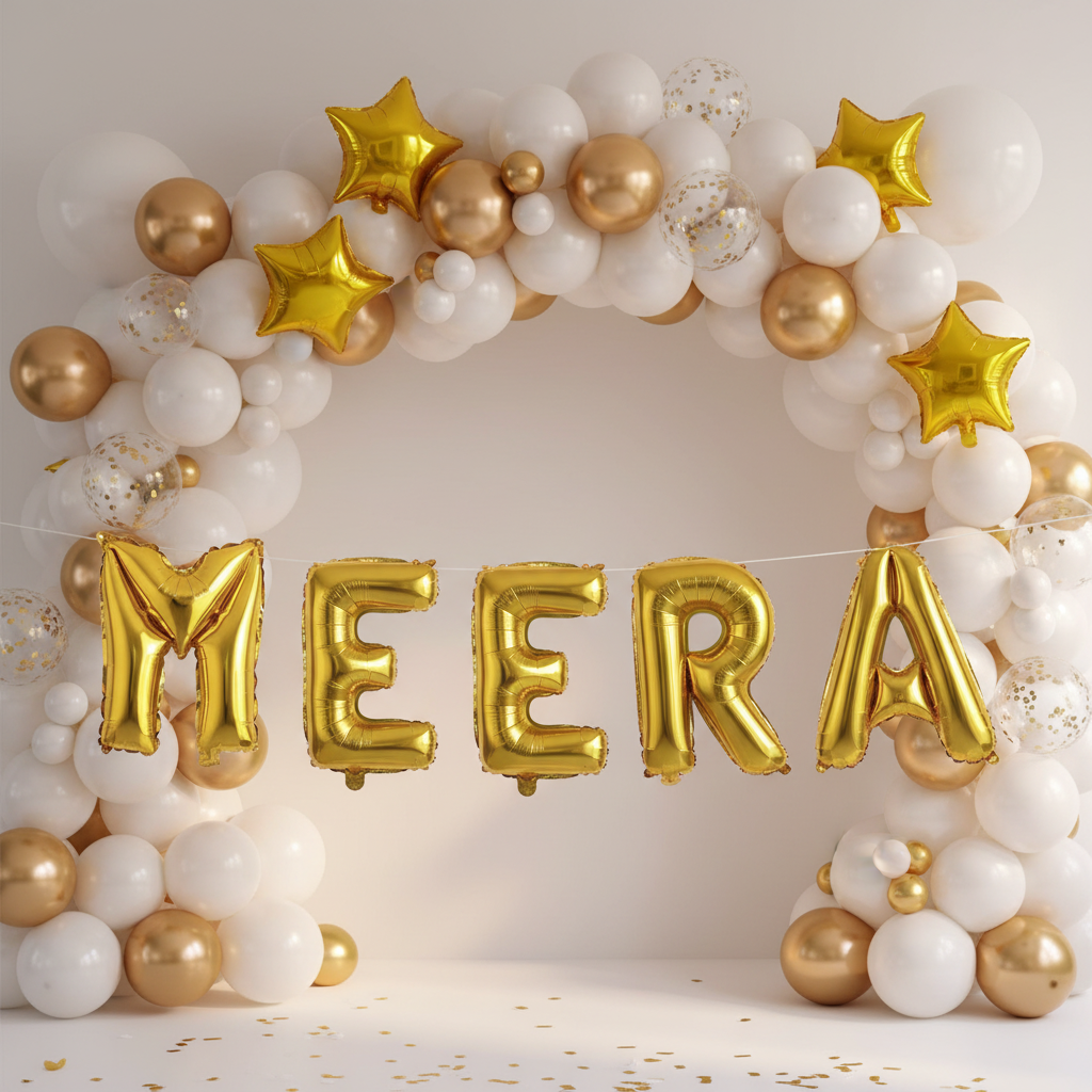 Gold Letter M Balloon - Personalised Name Display