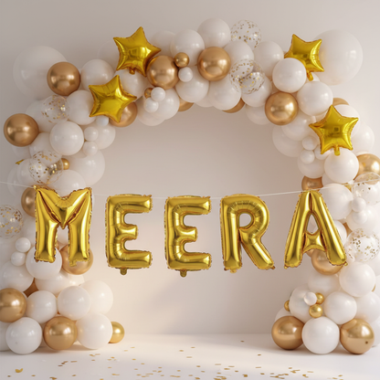 Gold Letter M Balloon - Personalised Name Display