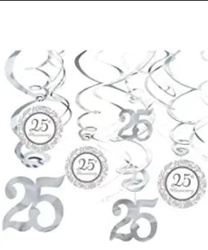 25th Anniversary Swirl Value Pack Decoration - 6PC
