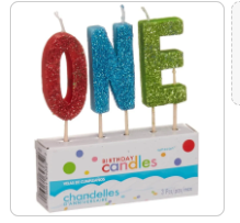 ONE Glitter Candle